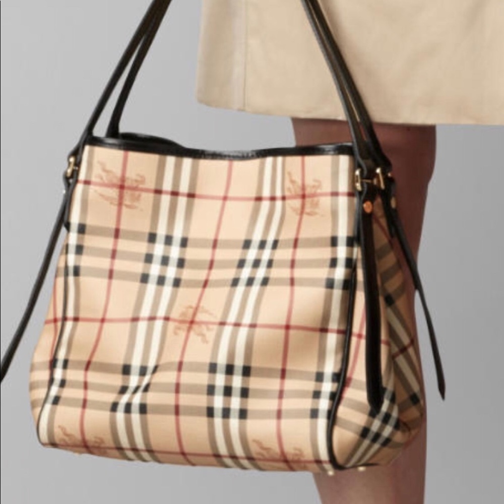 Authentic Burberry Medium Haymarket Tote Bag